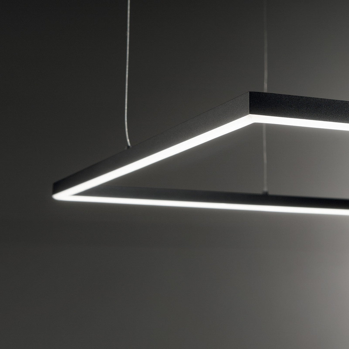 Oracle Slim Square Pendant Light 700mm 3000K - Brass in situ