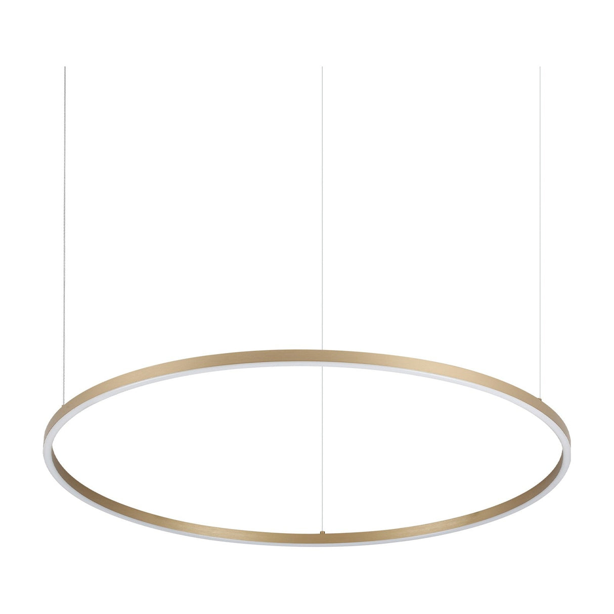 Oracle Slim Round Pendant Light 900mm 3000K - Brass