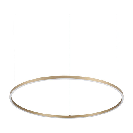 Oracle Slim Round Pendant Light 900mm 3000K - Brass