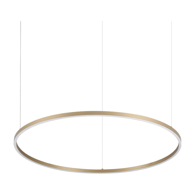 Oracle Slim Round Pendant Light 900mm 3000K - Brass