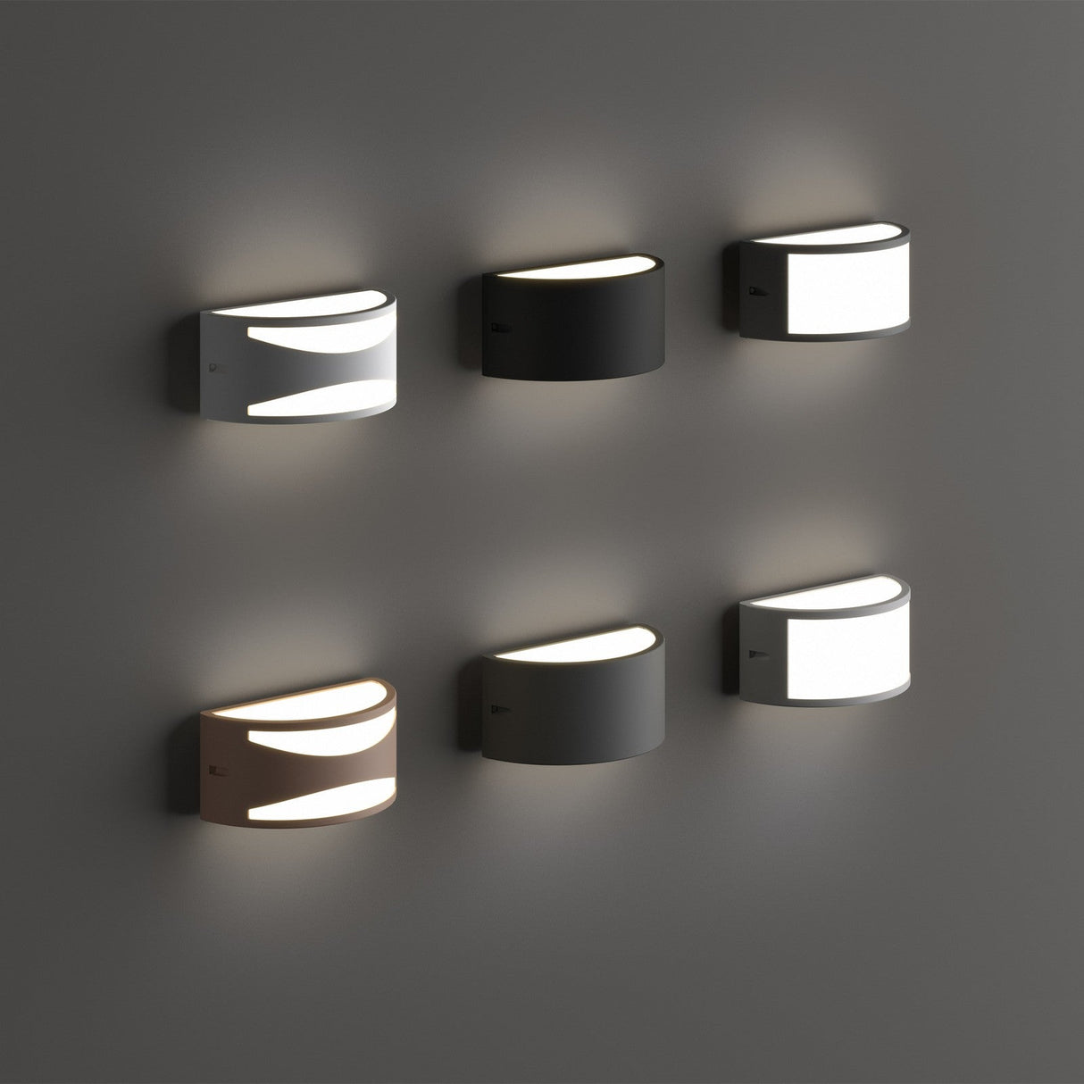 Rex Up Down Outdoor Wall Light - Grey in situ