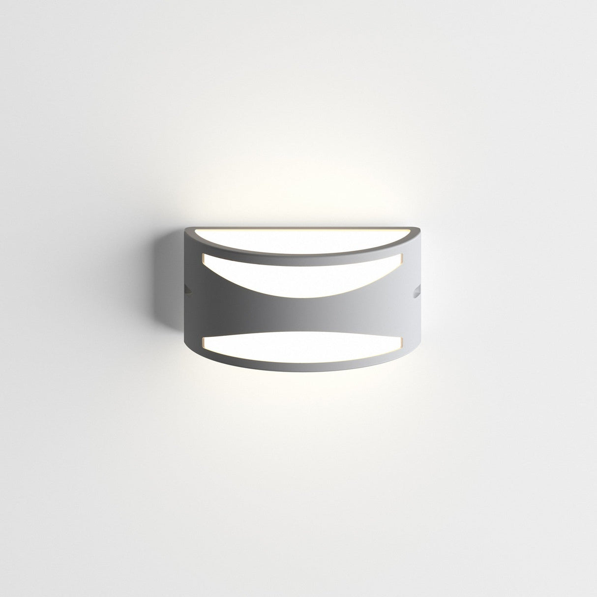 Rex Slotted Outdoor Wall Light - Grey in situ