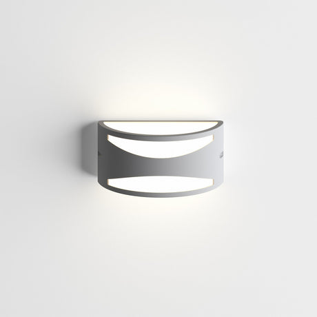 Rex Slotted Outdoor Wall Light - Grey in situ