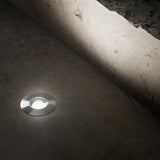 Rocket In-Ground Light 55mm 3000K - Steel in situ