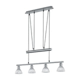 Levisto 4 Light LED Glass Chandelier – Satin Nickel