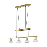 Levisto 4 Light LED Glass Chandelier – Satin Brass