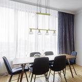 Levisto 4 Light LED Glass Chandelier – Satin Brass
