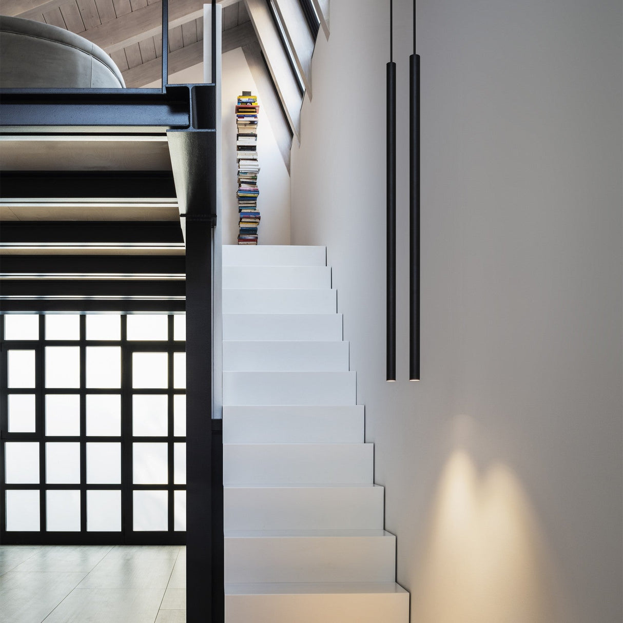 Look Round Pendant Light 250mm - Black in situ