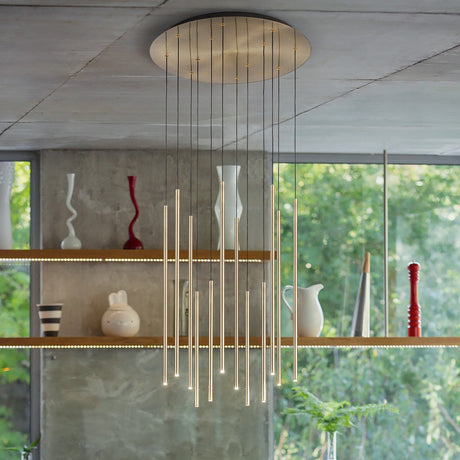 Look Cluster Pendant Light - Brass (16 Light) in situ