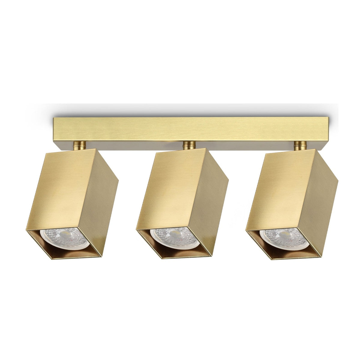 Dynamite Square Triple Spotlight - Brass