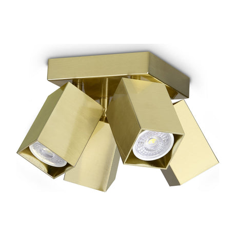 Dynamite Square Quad Spotlight - Brass