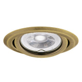 Adjustable GU10 Spotlight 15° Round 80mm Cut-out 10W max - Matt Brass