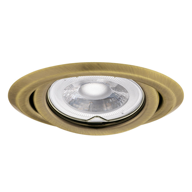 Adjustable GU10 Spotlight 15° Round 80mm Cut-out 10W max - Matt Brass