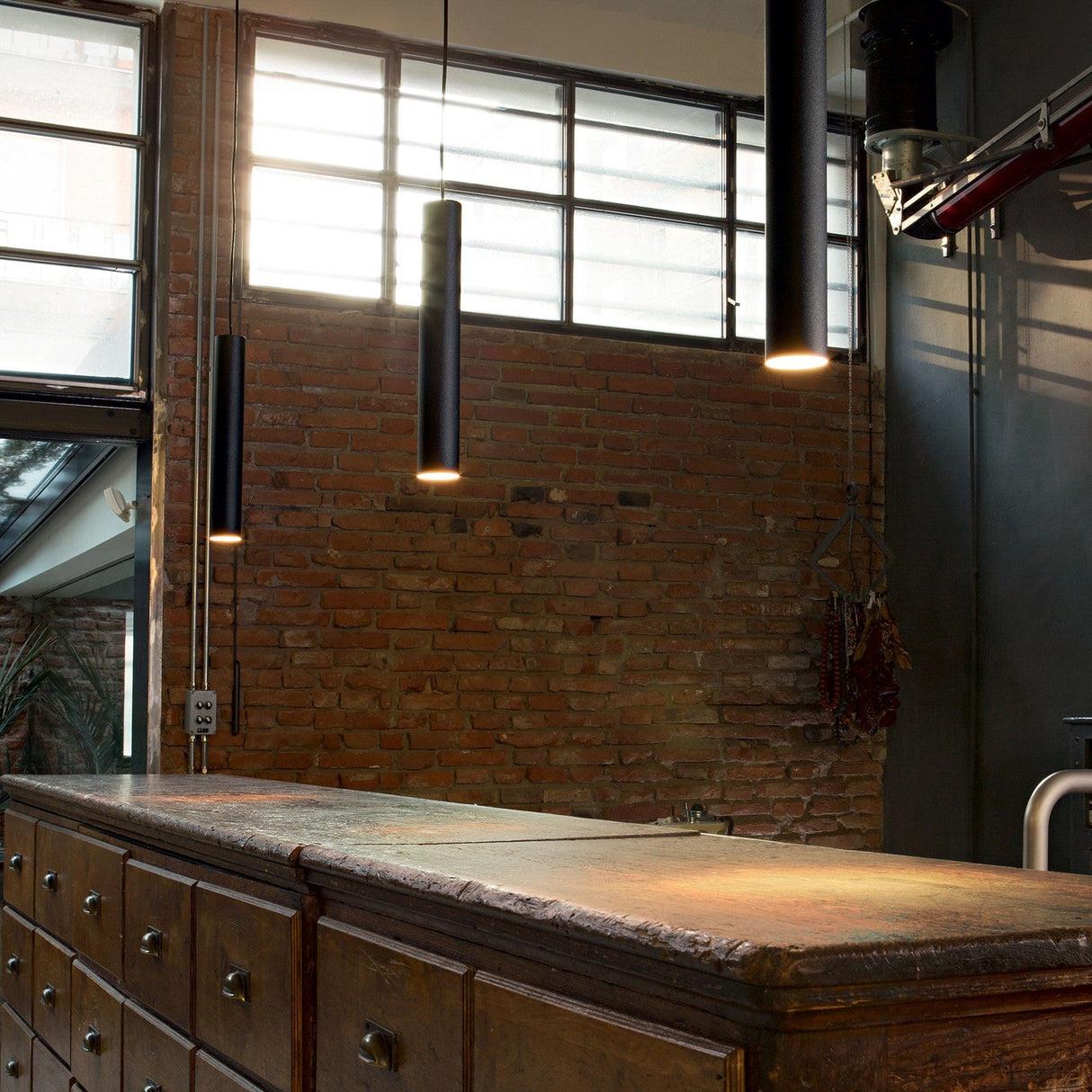 Look Round Pendant Light 250mm Drop - Brass in situ
