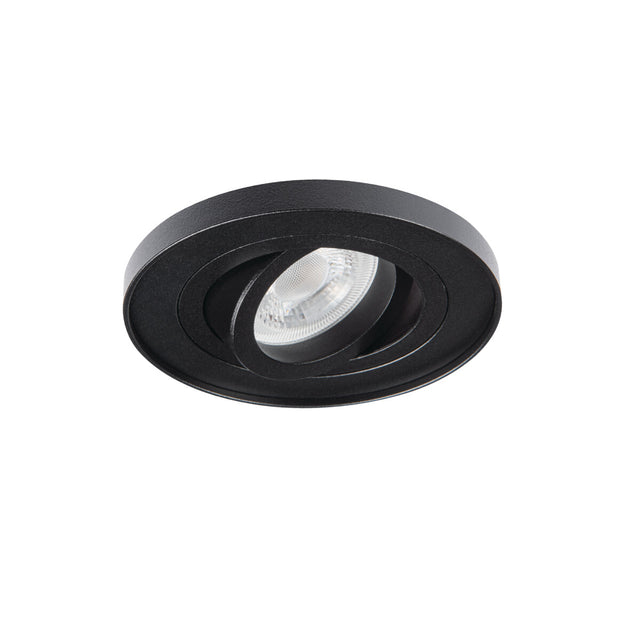 Adjustable GU10 Spotlight 30° Tiny 10W max 85mm cut-out Round - Black