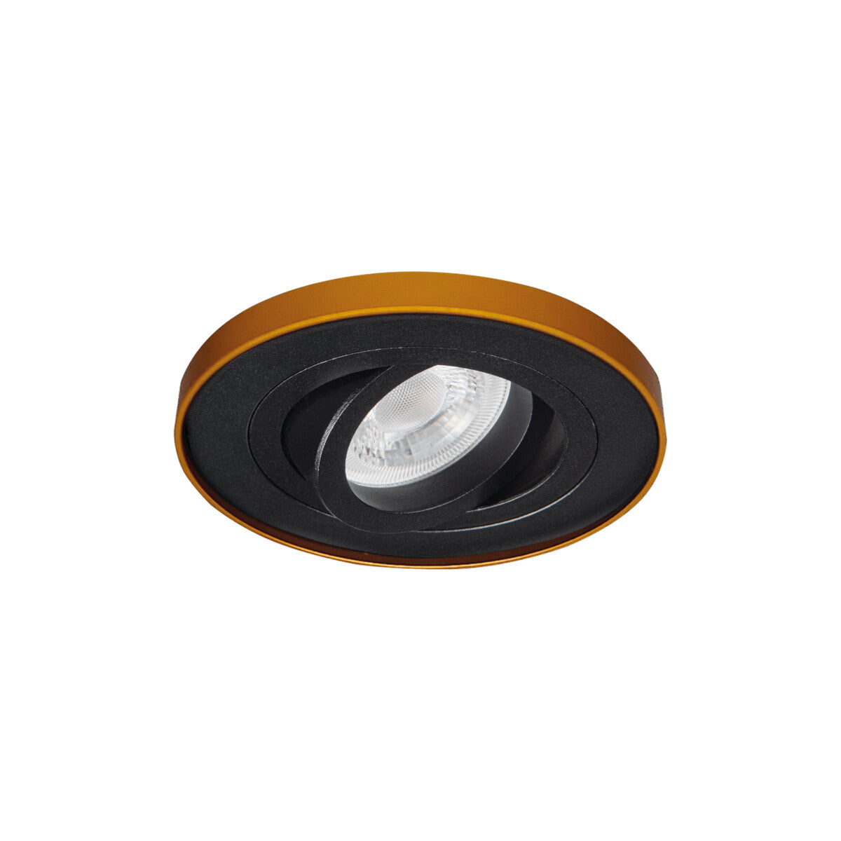Adjustable GU10 Spotlight 30° Round 10W max 85mm cut-out - Black/Gold