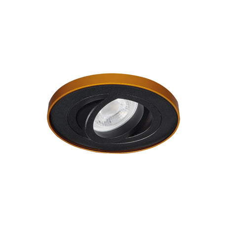Adjustable GU10 Spotlight 30° Round 10W max 85mm cut-out - Black/Gold