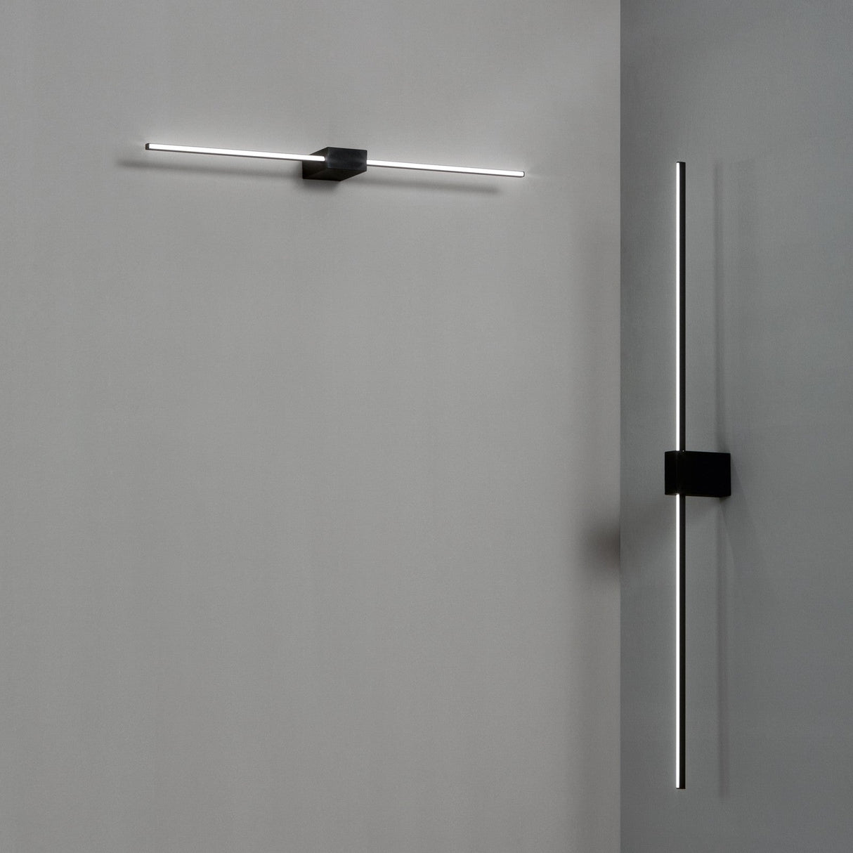 Essence Square Wall Light 750mm - Brass in situ