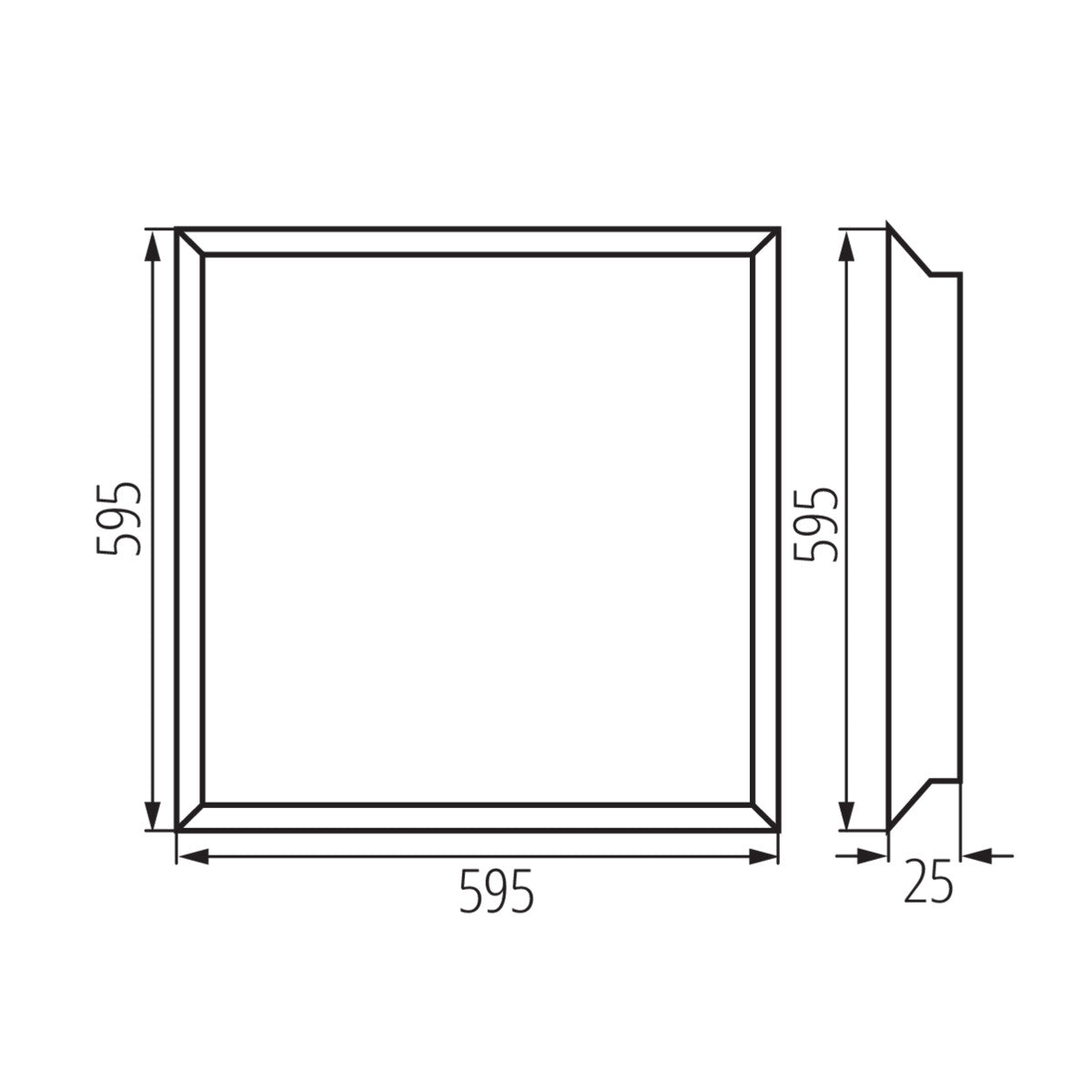 Kanlux BLINGO 34W 4080 60CW technical diagram with dimensions and mounting details