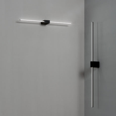 Essence Square Wall Light 1150mm - Brass in situ
