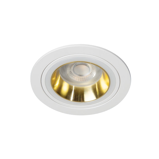 GU10 Recessed Downlight Round 10W Max - Gold / White 77mm cut-out