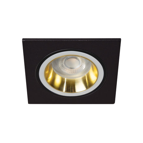 GU10 Recessed Downlight Square 77mm Cut-out - Gold / Black