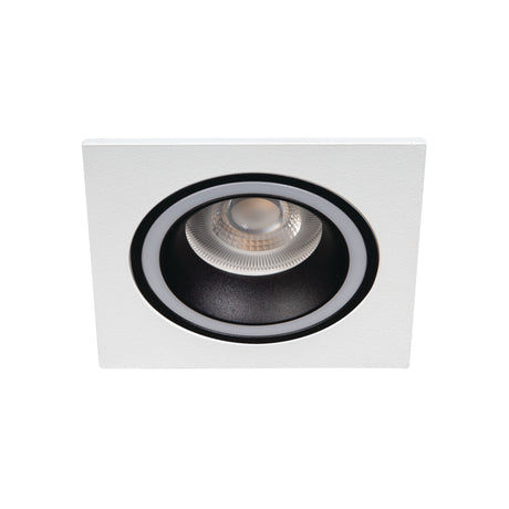 GU10 Recessed Square Downlight 77mm Cut-out - Black/White