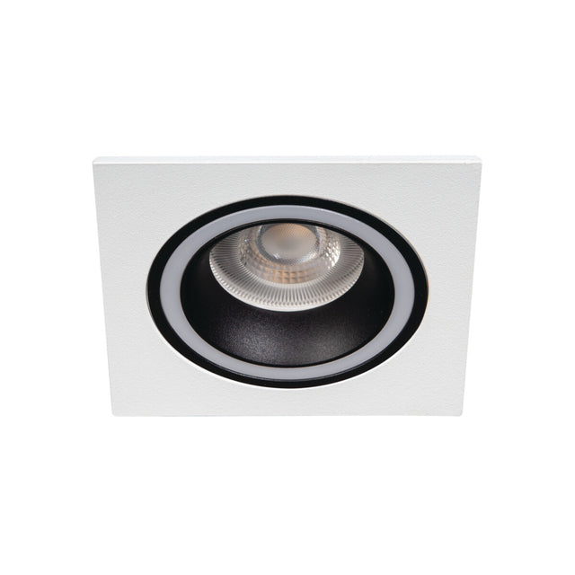 GU10 Recessed Square Downlight 77mm Cut-out - Black/White