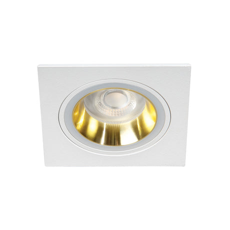 GU10 Recessed Square Downlight 77mm Cut-out 10W Max - Gold / White