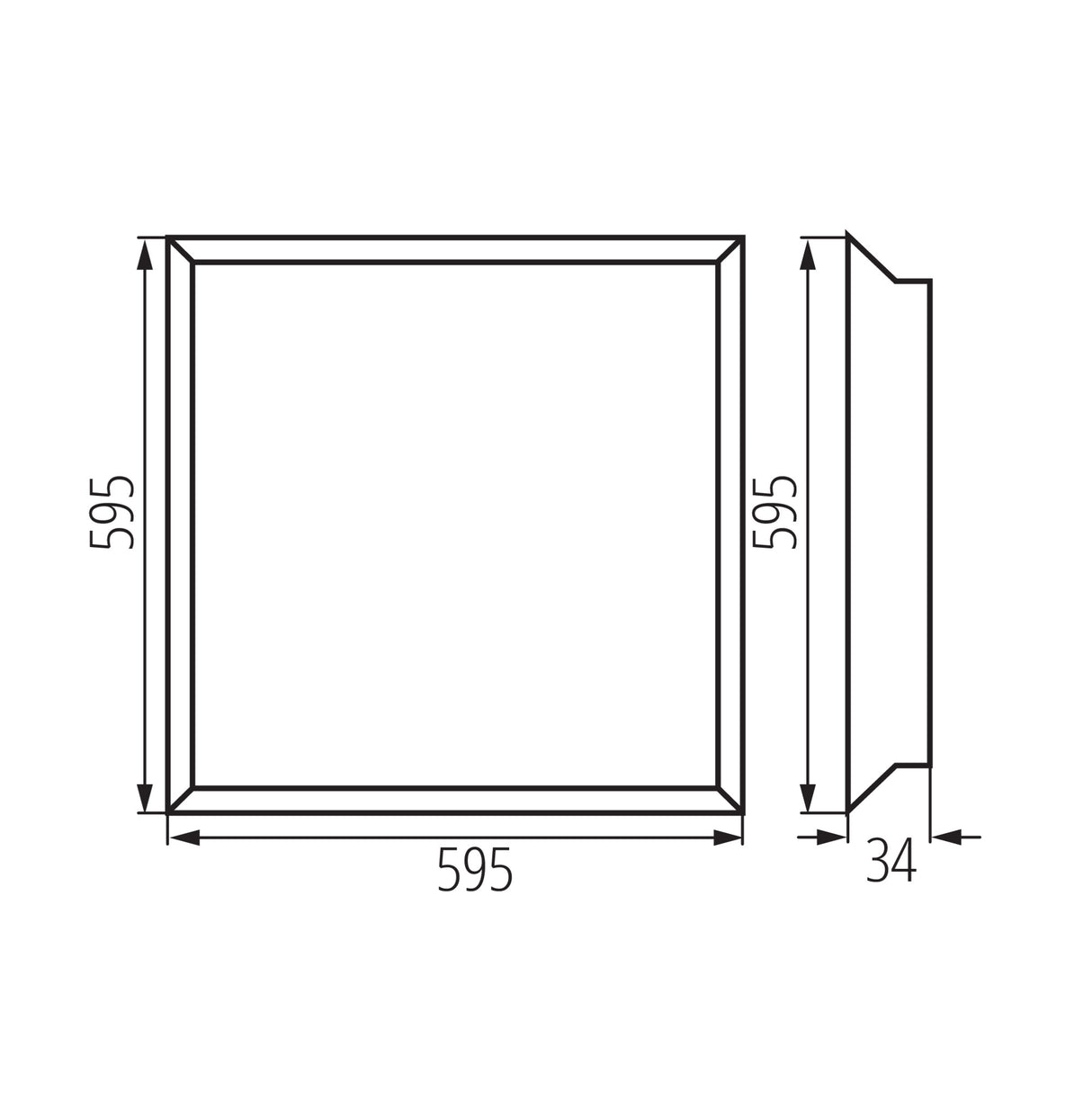 Kanlux BLINGO IP65 40W 60NW technical schematic and dimensions