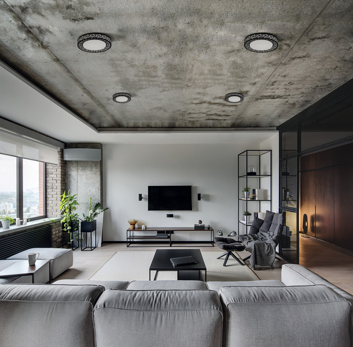 AMAZI LED 17.5W Round Ceiling Light - Black
