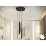 Varas 9 Light Dimmable LED Cluster Pendant 125W 3000K - Gold/Black