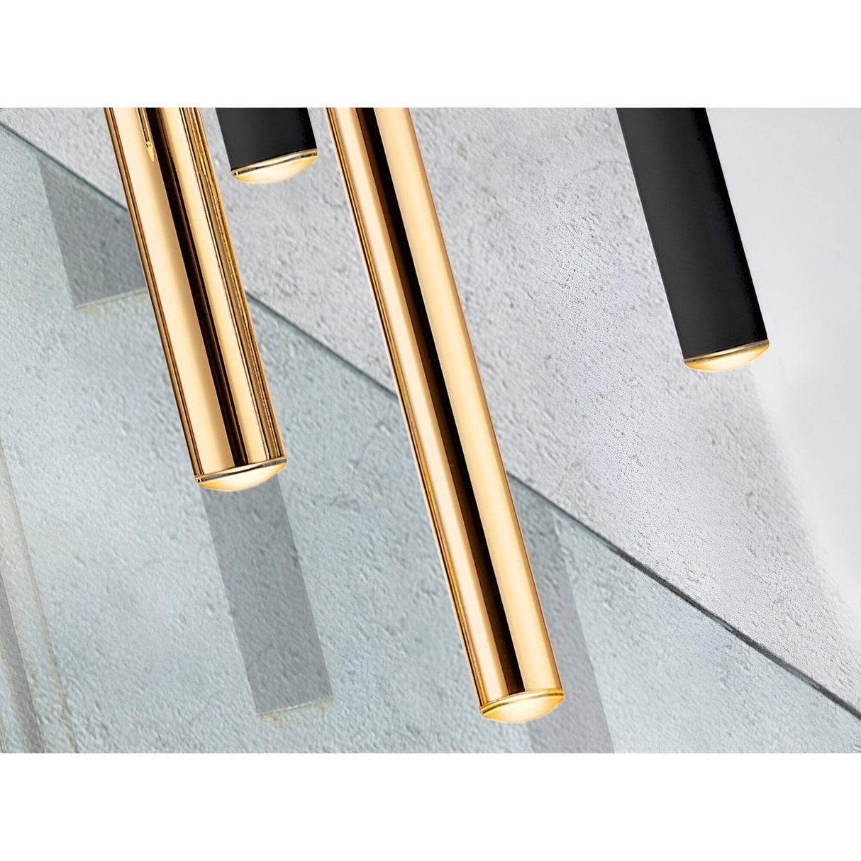 Varas 11 Light Dimmable LED Bar Pendant - Black/Gold (With Remote Control)