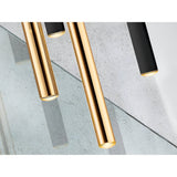 Varas 11 Light Dimmable LED Bar Pendant - Black/Gold (With Remote Control)