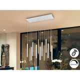Varas 14 Light Dimmable LED Bar Pendant - White/Gold (With Remote Control)