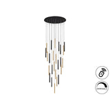 Varas 25 Light Dimmable LED Cluster Pendant - Gold/Black (With Remote Control)