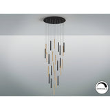 Varas 25 Light Dimmable LED Cluster Pendant 125W 3000K - Gold/Black