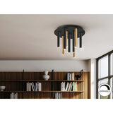 Varas 9 Dimmable LED Semi-Flush Light 45W 3000K - Gold/Black