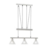 Stamina 3 Light Glass Chandelier – Satin Nickel