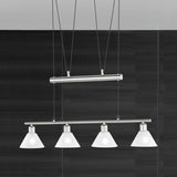 Stamina 4 Light Glass Chandelier – Satin Nickel
