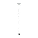Chrome ceiling rose with E27 fitting, 63cm chain suspension and black lamp holder, shown on a plain white background.