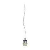 Chrome contemporary E27 ceiling pendant fitting, 90cm suspension flex with steel lampholder, shown against a plain white background.