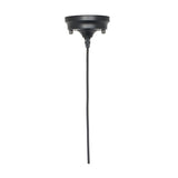 Black retro electrified ceiling rose fitting for E27 bulbs, metal base with hanging flex, 75cm length, on a plain white background.