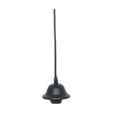 Black retro electrified E27 ceiling fitting, 75cm drop with bell-shaped ceiling rose in matte black metal, shown against a plain white background.