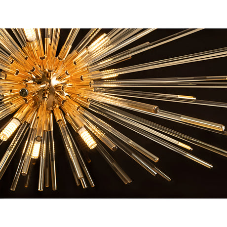 Evasion 9 Light Glass Chandelier - Gold/White (With Remote Control)