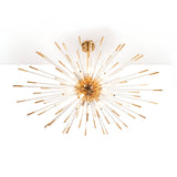 Evasion 9 Light Glass Chandelier - Gold/White (With Remote Control)