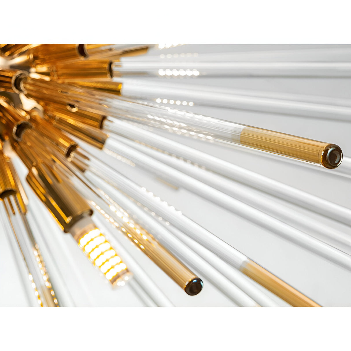 Evasion 9 Light Glass Chandelier - Gold/White (With Remote Control)