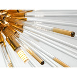 Evasion 9 Light Glass Chandelier - Gold/White (With Remote Control)