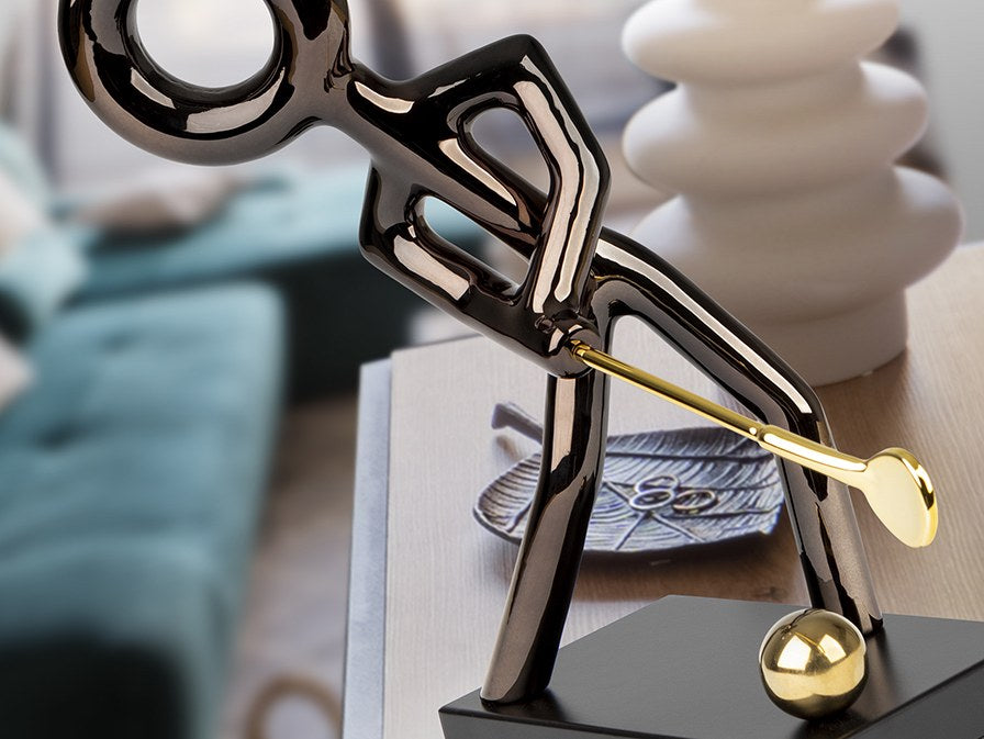 Golf Sculpture - Black and Gold
