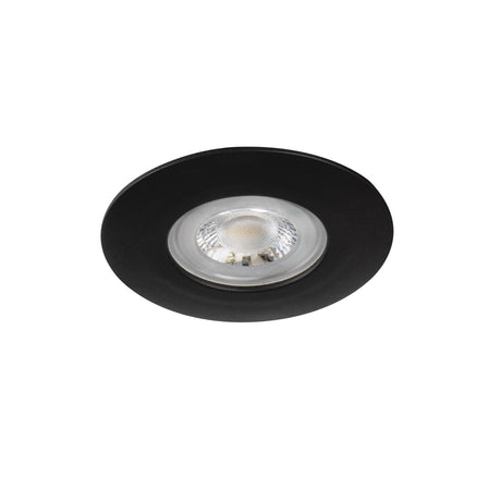 Fizu 8W Round Recessed Downlight IP44 Cool White - Black